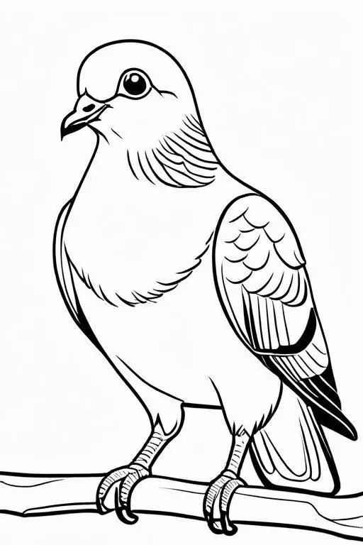 Pigeon Coloring Page 2 for Kids