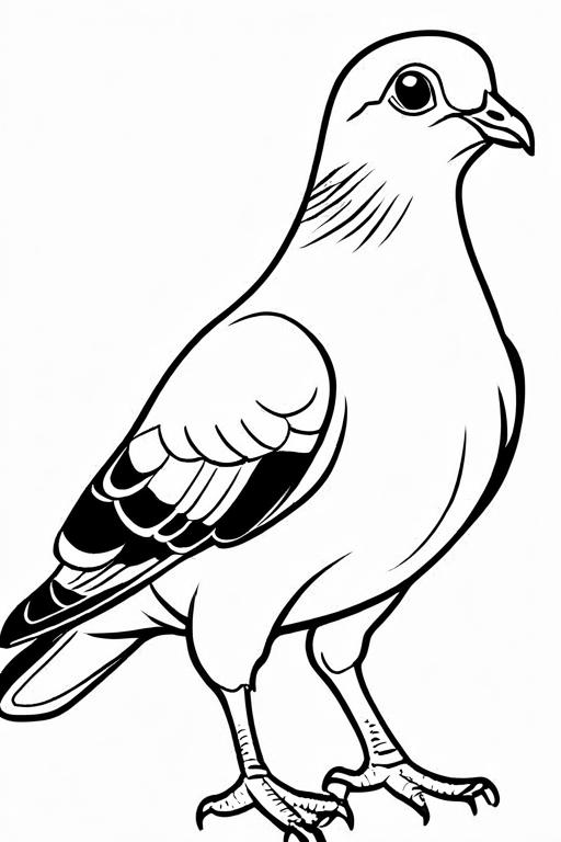 Pigeon Coloring Page 4 for Kids