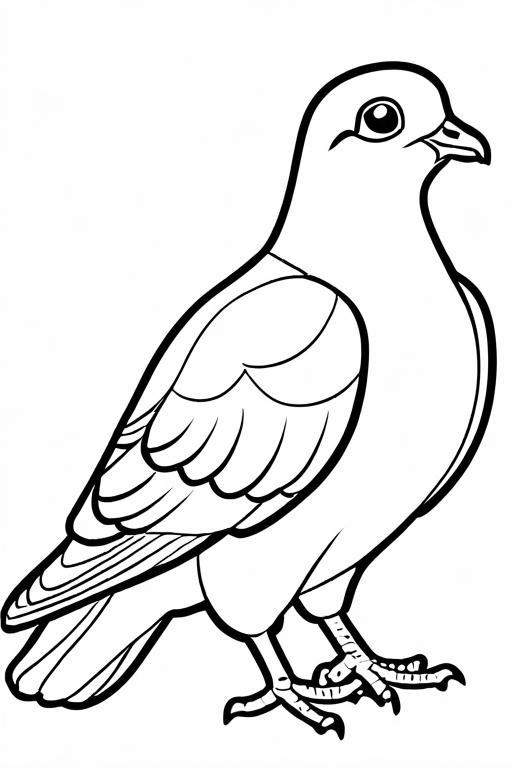 Pigeon Coloring Page 4 for Kids