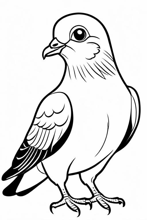 Pigeon Coloring Page 5 for Kids