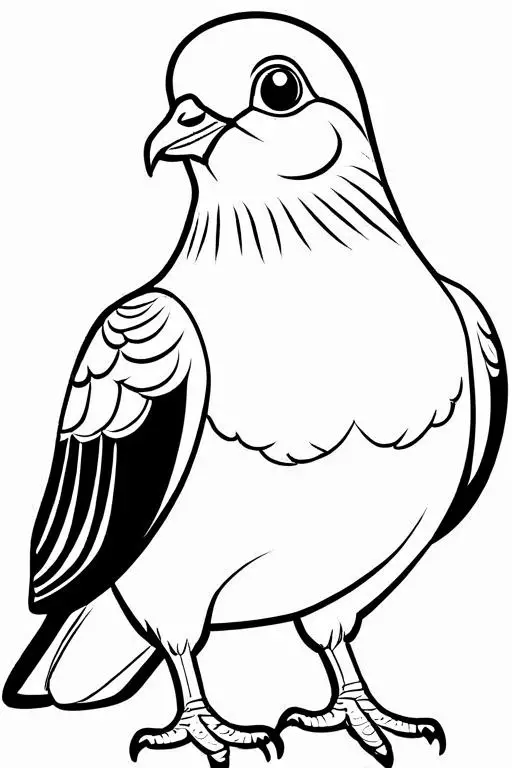 Pigeon Coloring Page 6 for Kids