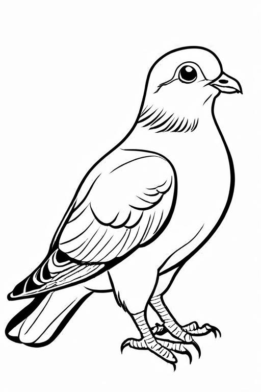 Pigeon Coloring Page 7 for Kids