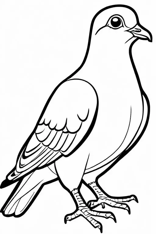 Pigeon Coloring Page 7 for Kids