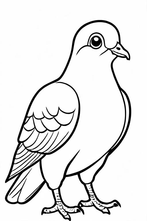 Pigeon Coloring Page 9 for Kids