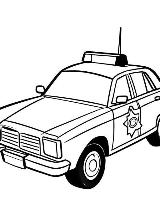 Police Coloring Page 1 for Kids