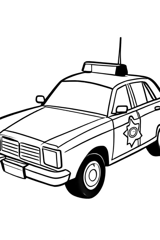 Police Coloring Page 1 for Kids