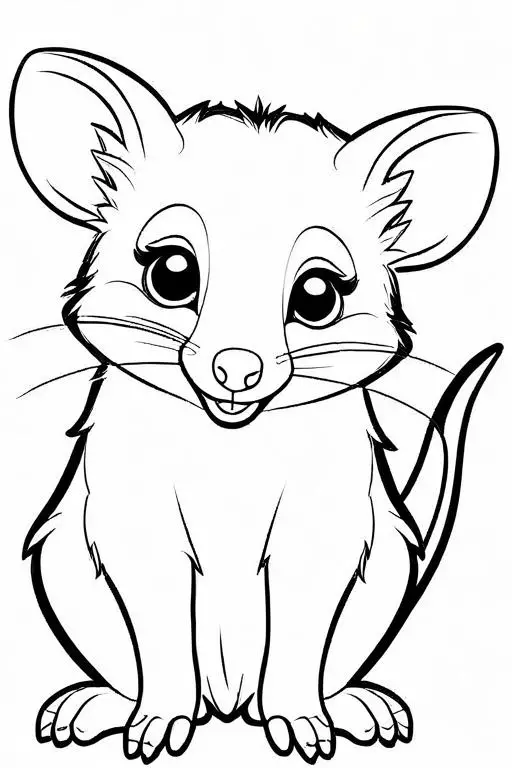 Possum Coloring Page 10 for Kids