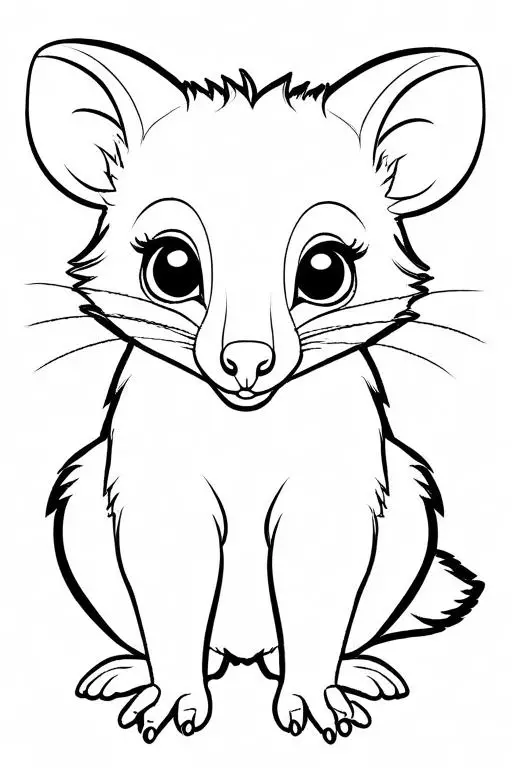 Possum Coloring Page 2 for Kids