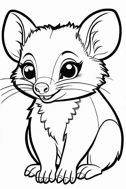 Possum Coloring Page 5 for Kids