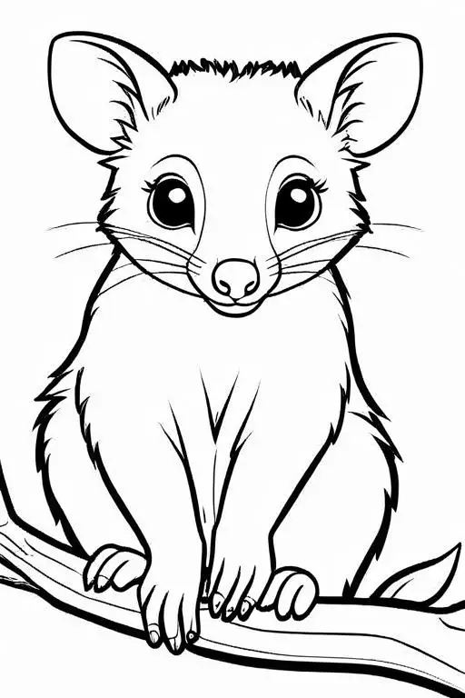 Possum Coloring Page 7 for Kids