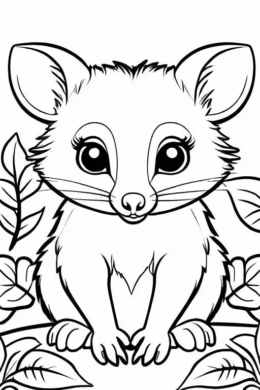 Possum Coloring Page 8 for Kids