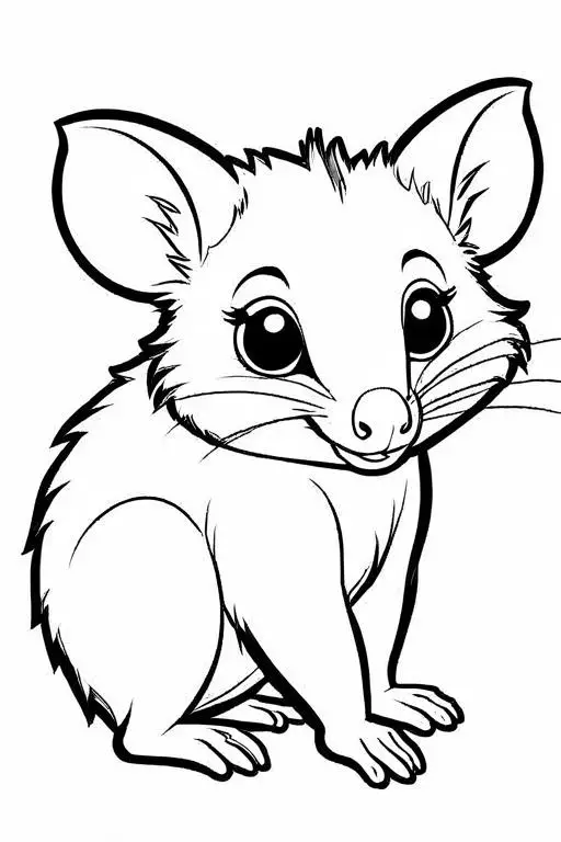 Possum Coloring Page 9 for Kids