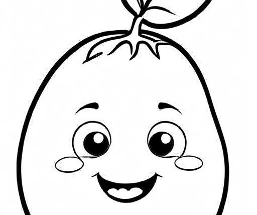 Potato Coloring Page 1 for Kids