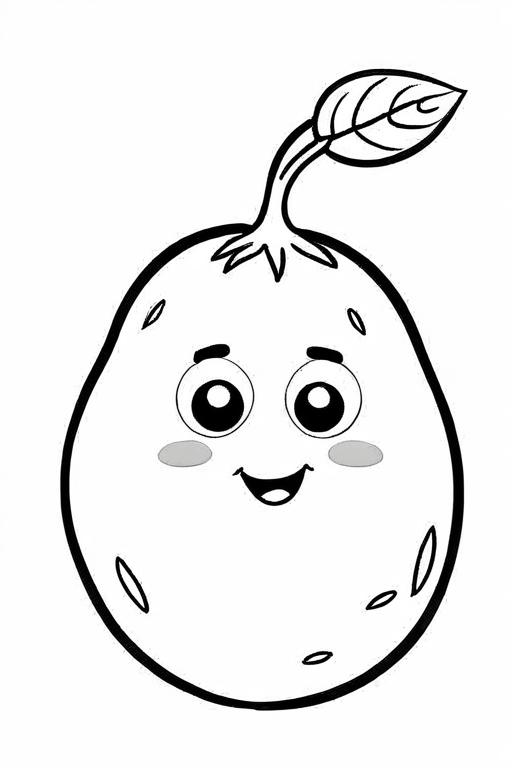 Potato Coloring Page 64 for Kids