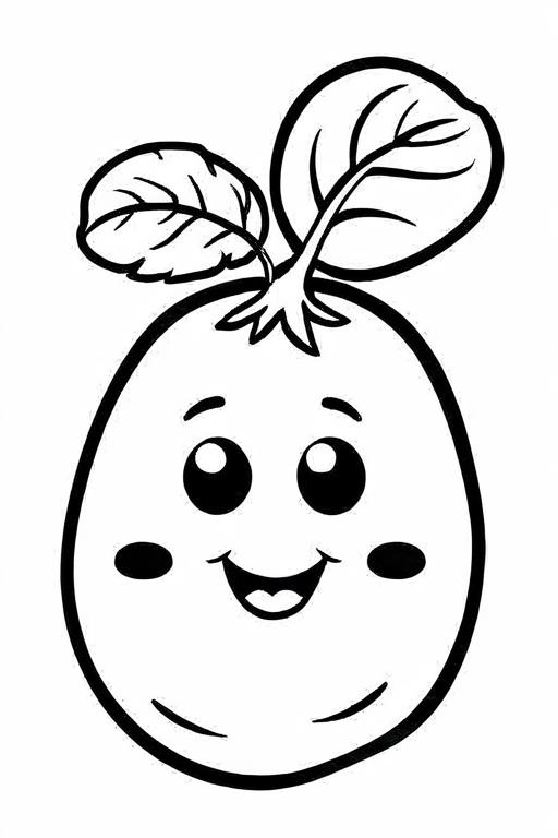 Potato Coloring Page 68 for Kids