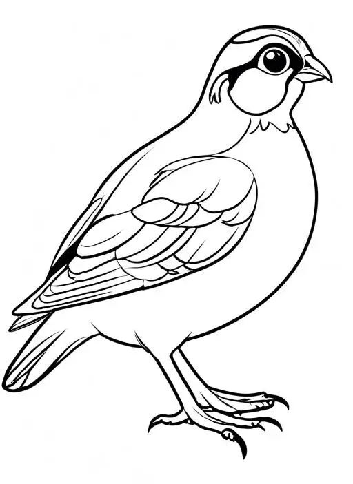 Quail Coloring Page 1 for Kids