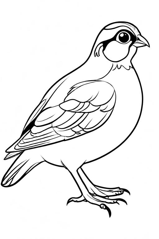 Quail Coloring Page 1 for Kids