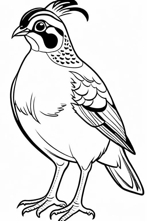 Quail Coloring Page 18 for Kids