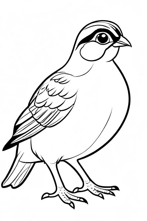 Quail Coloring Page 2 for Kids