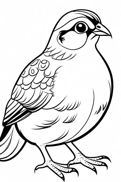 Quail Coloring Page 3 for Kids