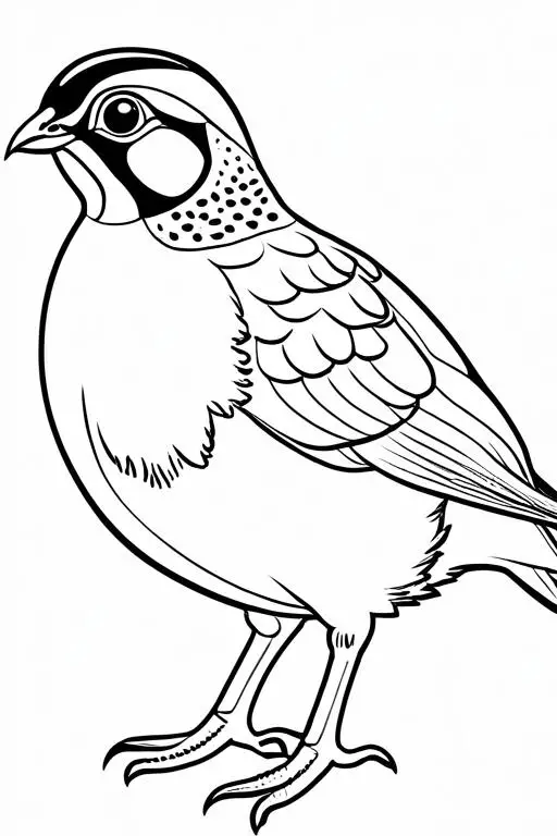 Quail Coloring Page 4 for Kids