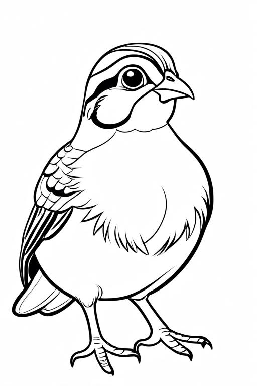 Quail Coloring Page 6 for Kids