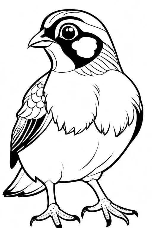 Quail Coloring Page 8 for Kids