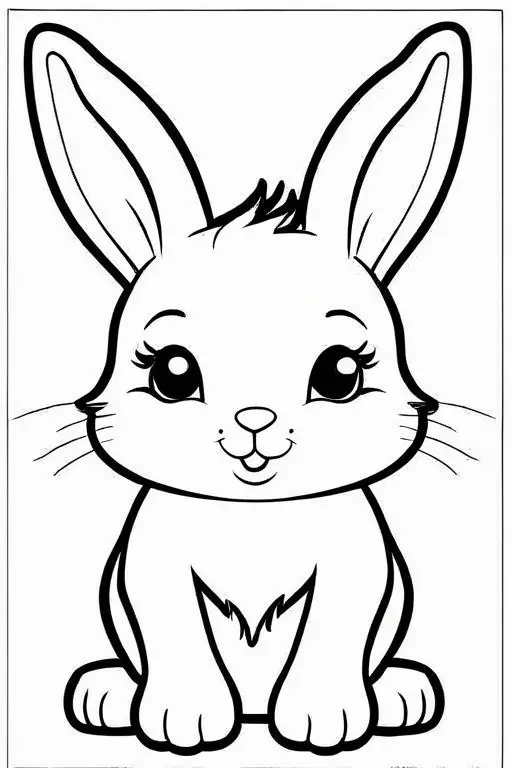 Rabbit Coloring Page 10 for Kids