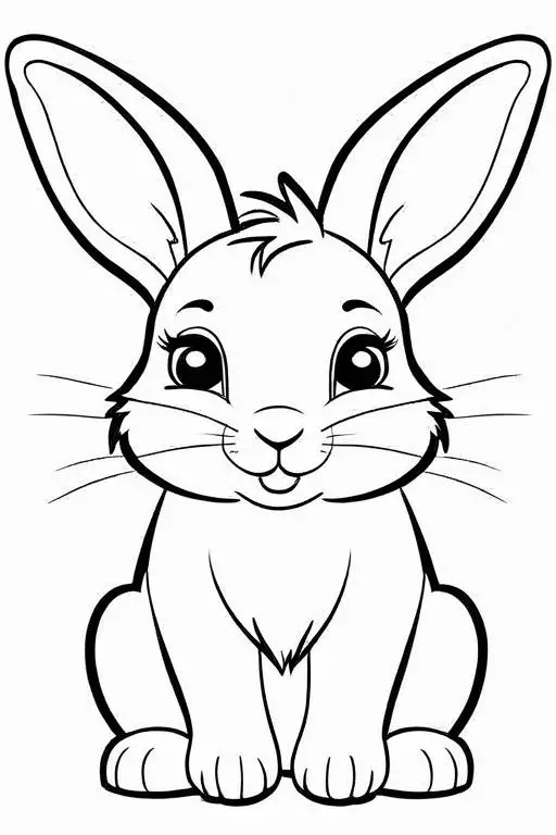 Rabbit Coloring Page 4 for Kids