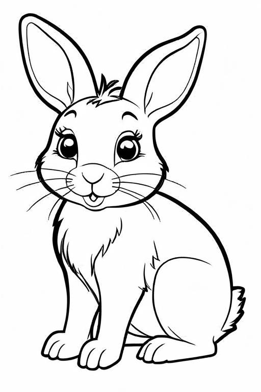 Rabbit Coloring Page 5 for Kids