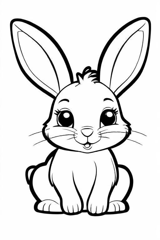 Rabbit Coloring Page 7 for Kids