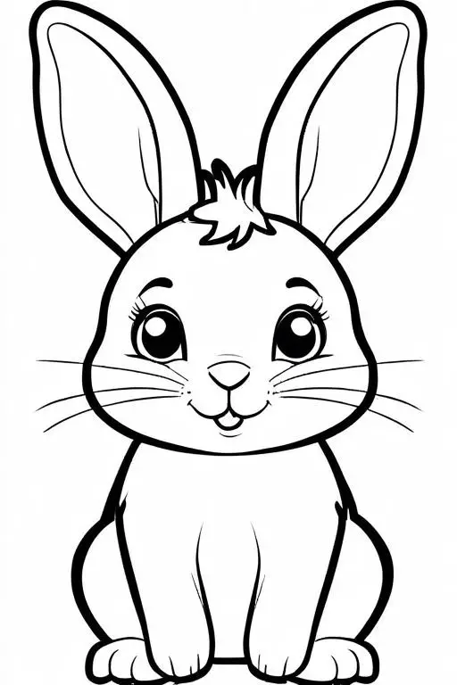 Rabbit Coloring Page 8 for Kids