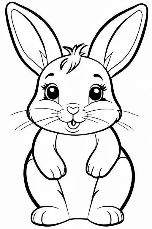 Rabbit Coloring Page 9 for Kids