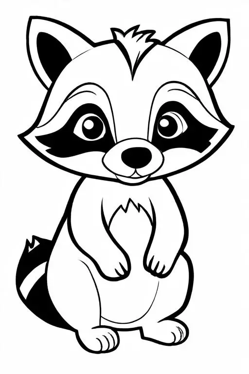 Racoon Coloring Page 1 for Kids