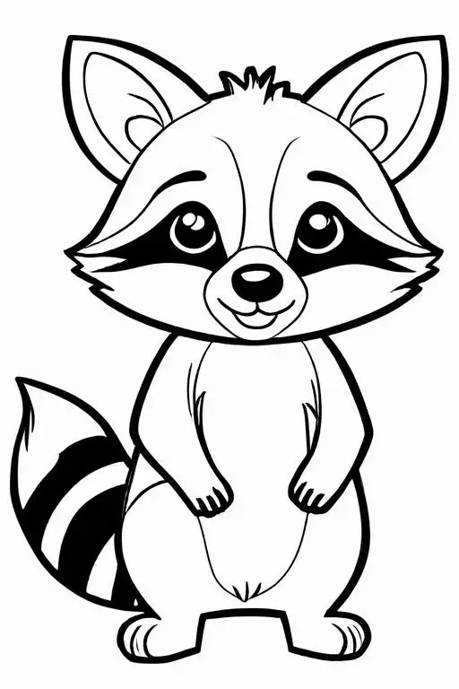 Racoon Coloring Page 10 for Kids