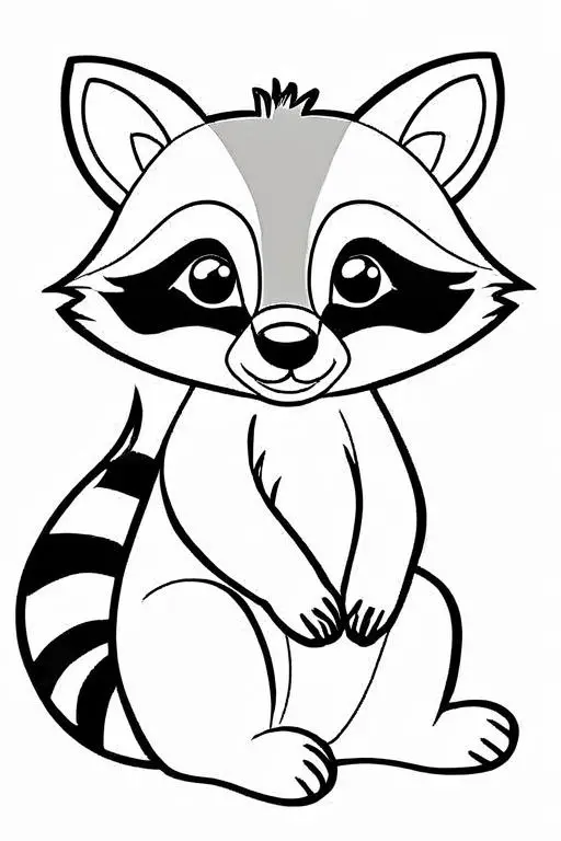 Racoon Coloring Page 2 for Kids