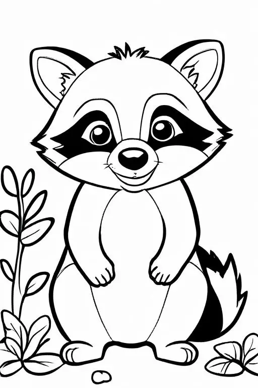 Racoon Coloring Page 3 for Kids