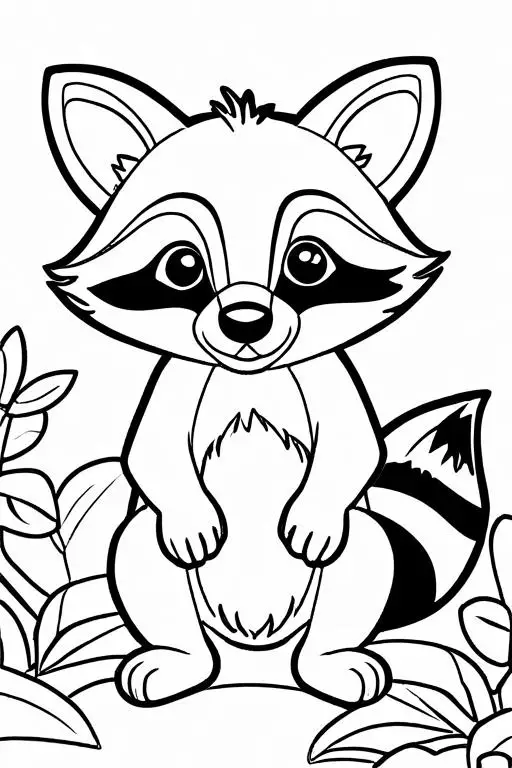 Racoon Coloring Page 5 for Kids