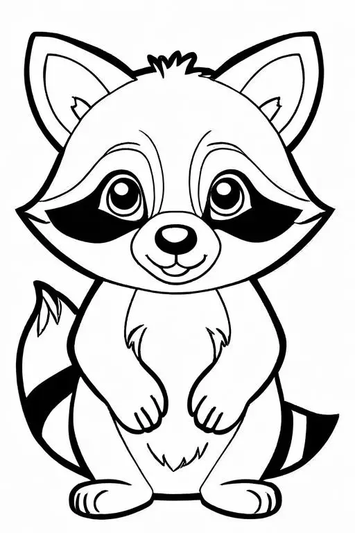 Racoon Coloring Page 7 for Kids