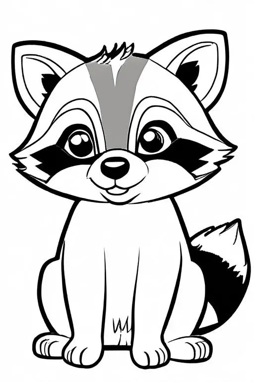 Racoon Coloring Page 8 for Kids