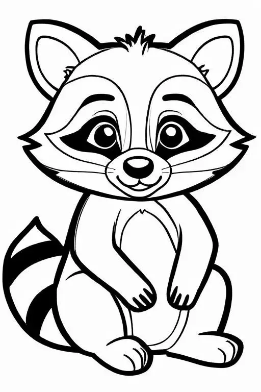 Racoon Coloring Page 9 for Kids