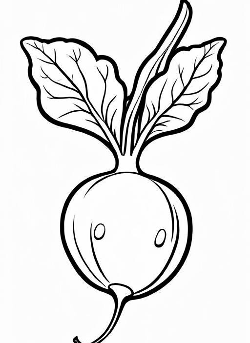 Radish Coloring Page 1 for Kids