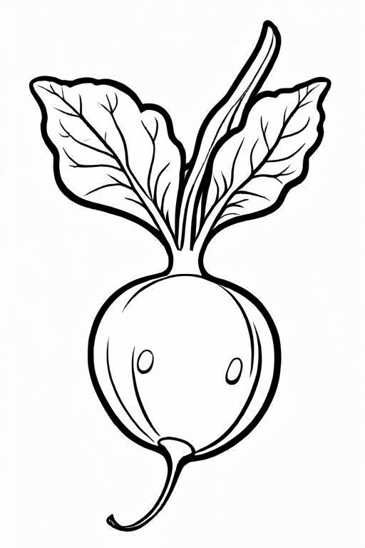 Radish Coloring Page 1 for Kids