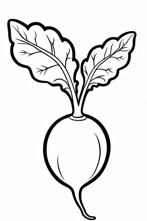 Radish Coloring Page 2 for Kids