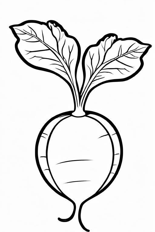 Radish Coloring Page 3 for Kids