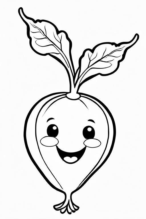 Radish Coloring Page 4 for Kids