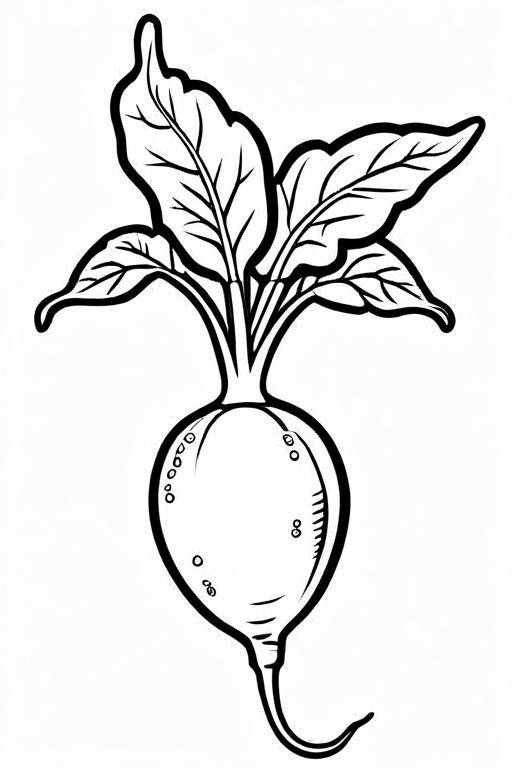 Radish Coloring Page 5 for Kids