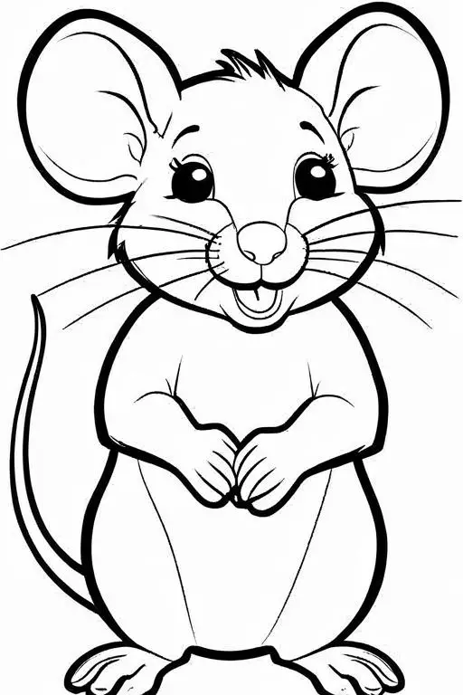 Rat Coloring Page 1 for Kids