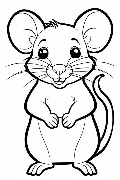 Rat Coloring Page 2 for Kids