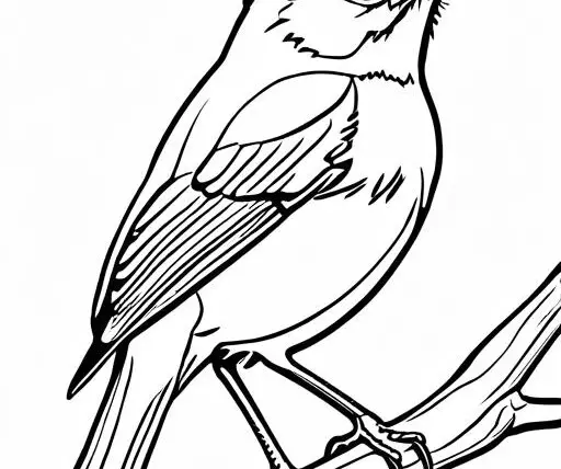 Redbreast Coloring Page 1 for Kids